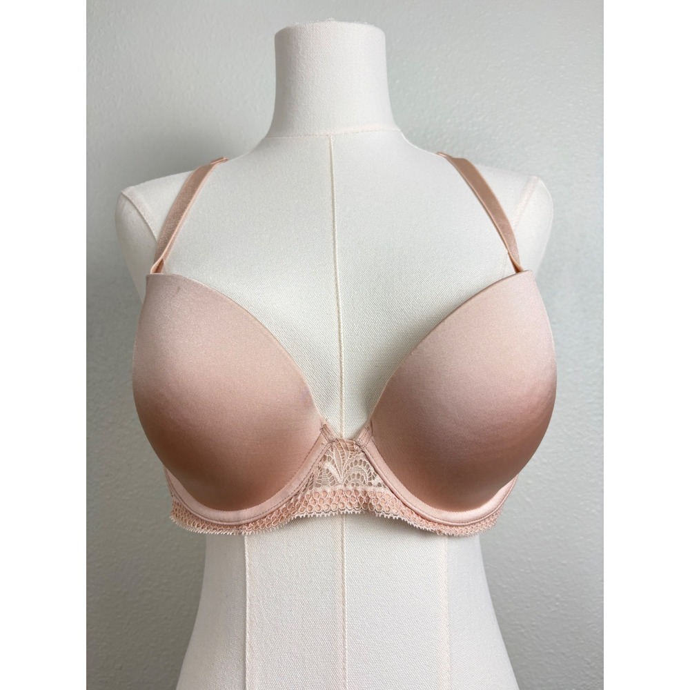 Paramour by Felina Lace Racerback Contour Bra Tan Beige 36C Underwire